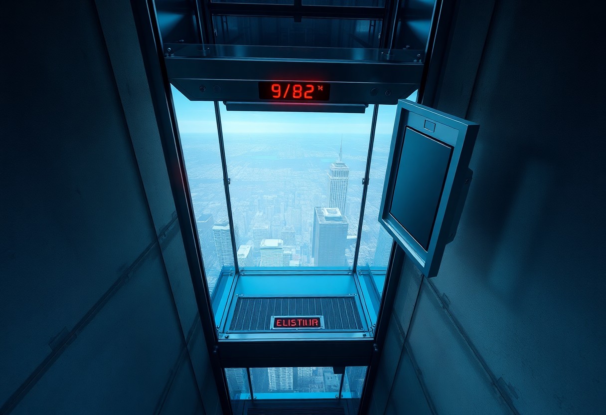 A quiet elevator shaft viewed from above, suggesting depth and introspection